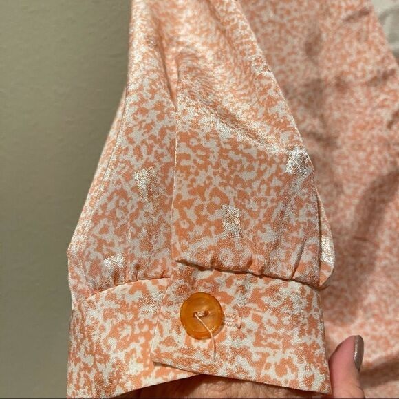 Vintage 80’s pink geometric layered blouson blouse - Picture 11 of 15